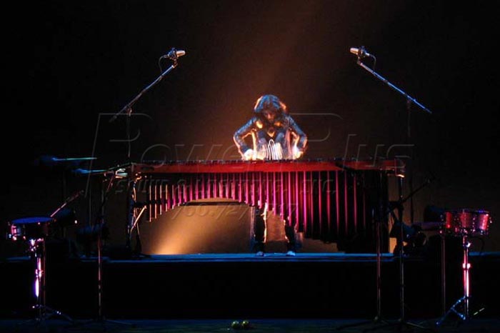 <p>Sherwood Auditorium - San Diego, CA<br />
We used more effects than microphones on this awesome solo percussion concert. Classical and ethereal meet for a small but challenging gig.</p>
