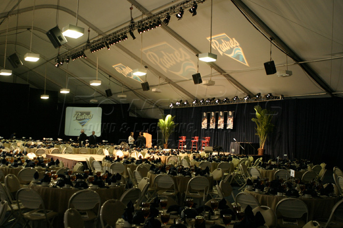 <p>San Diego Pops Site Embarcadero South - San Diego, CA<br />For the opening festivities of the 2005 baseball season we converted a 100' x 200' tent into a multimedia venue with three stages. Working with the difficult acoustics, we utilized a distributed system in order to maximize the intelligibility.</p>