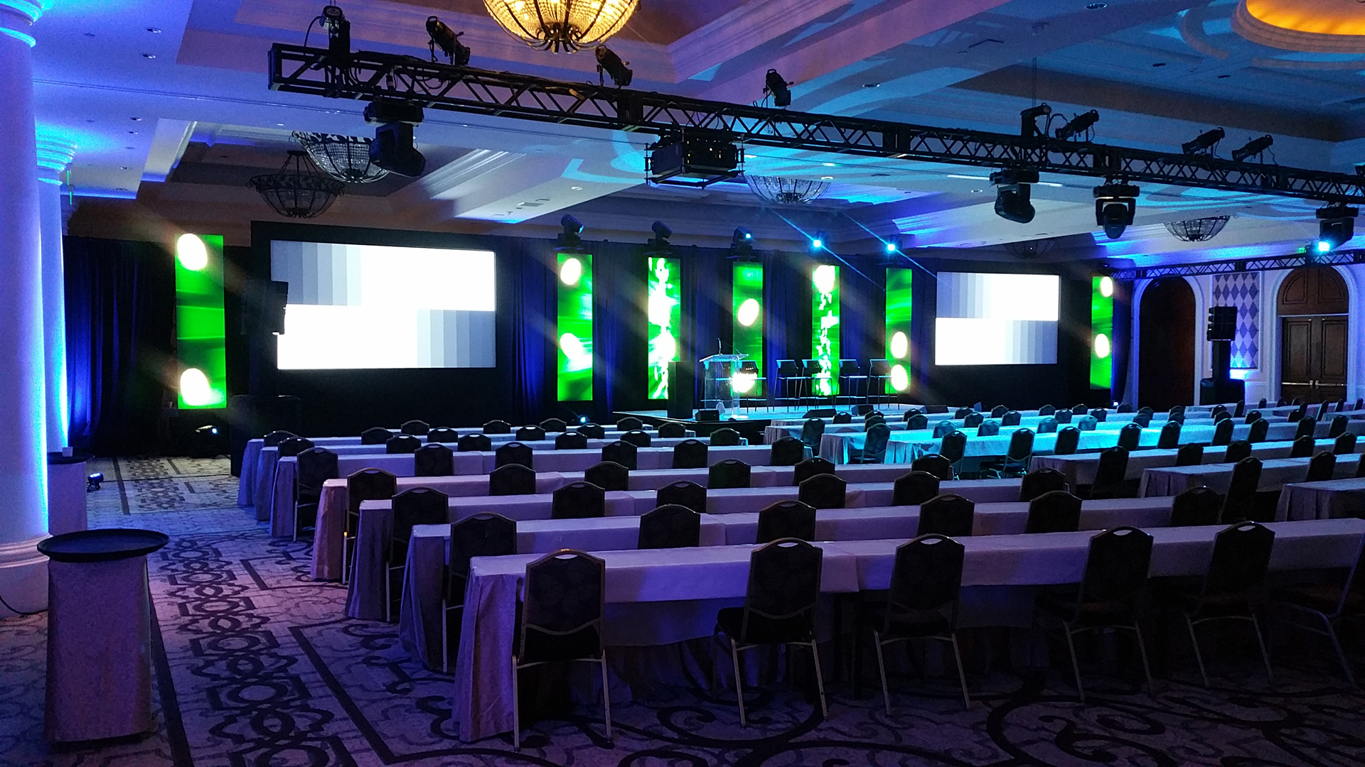 Pulse General Session stage, LED screens,  and video walls